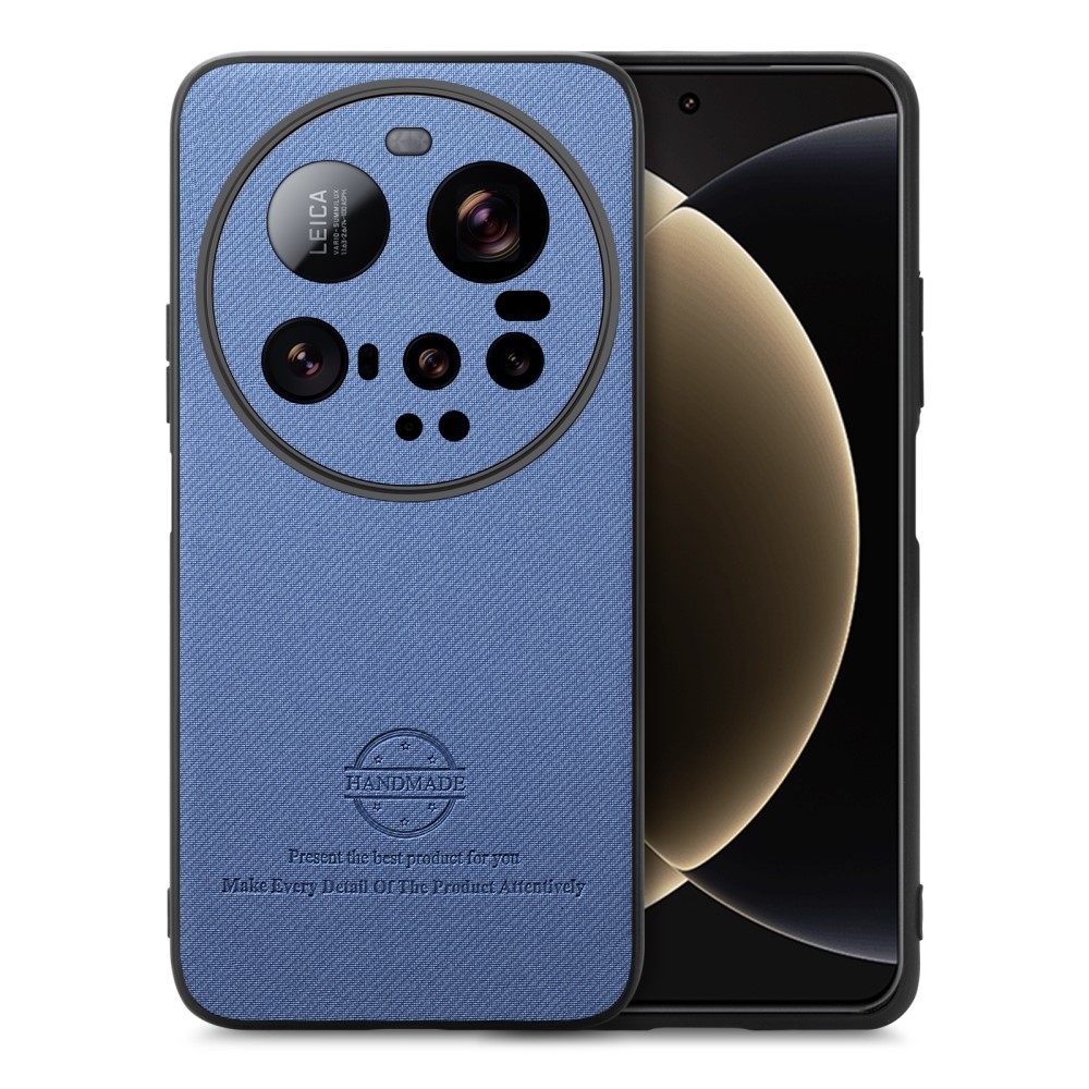 Crafted gelový obal s umělou kůží na Xiaomi 15 Ultra - modrý
