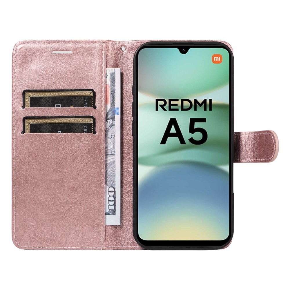 Wallet knížkové pouzdro na Xiaomi Redmi A5 (173.45x79.35x8.45mm) - růžovozlaté