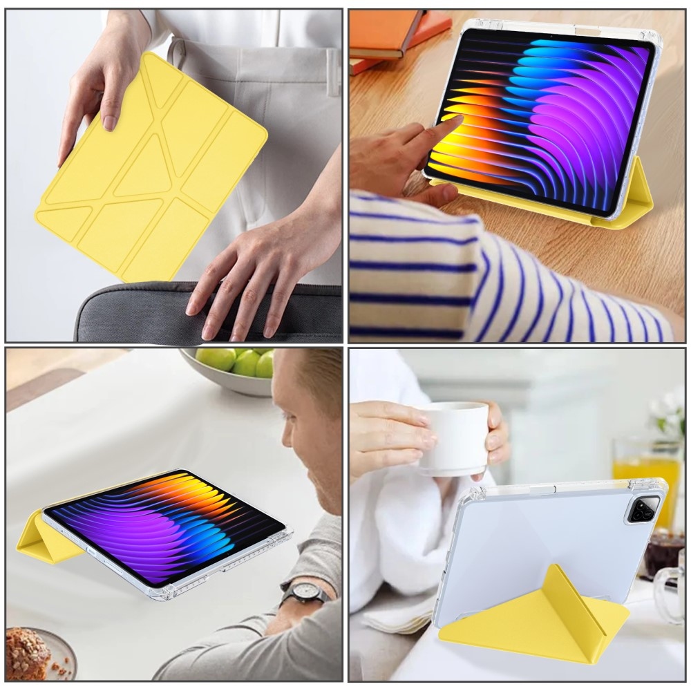 Origami chytré polohovací pouzdro na tablet Xiaomi Pad 7/7 Pro - žluté
