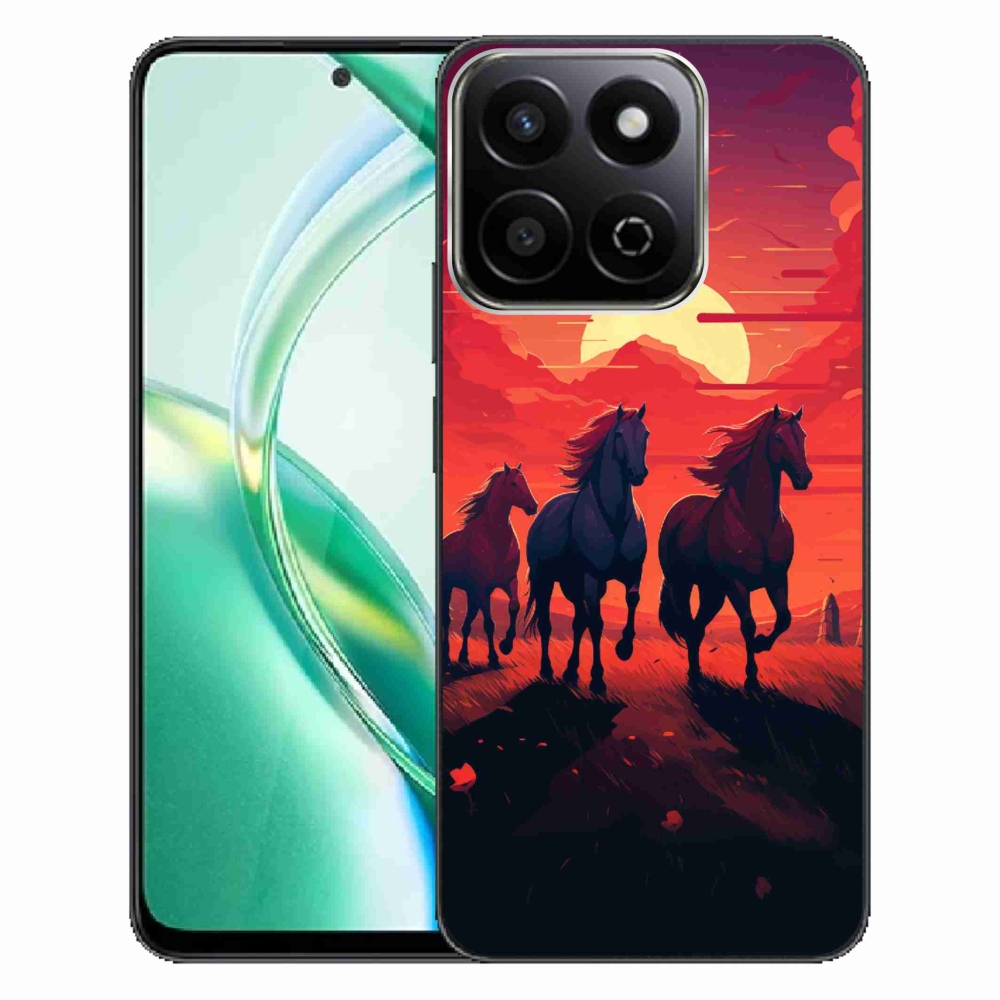 Gelový kryt mmCase na Honor 200 Smart 5G - koně a západ slunce