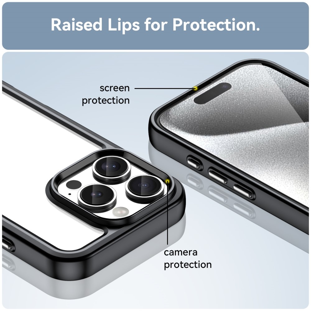 Gelový obal s pevnými zády na iPhone 16 Pro - černý