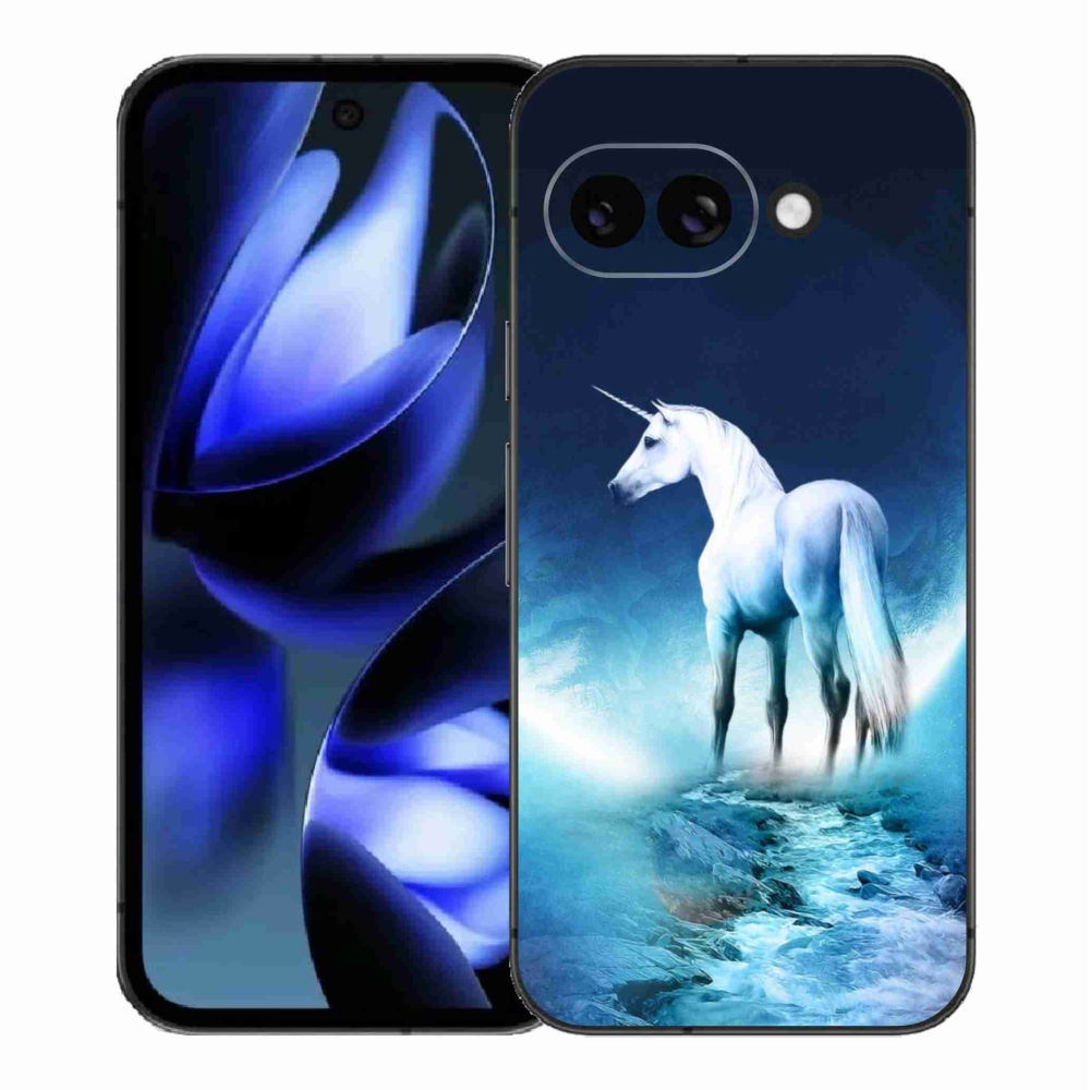 Gelový kryt mmCase na Google Pixel 9a - bílý jednorožec