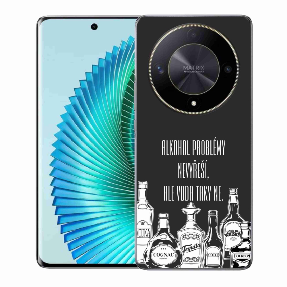 Gelový kryt mmCase na Honor Magic 6 Lite 5G - vtipný text černé pozadí