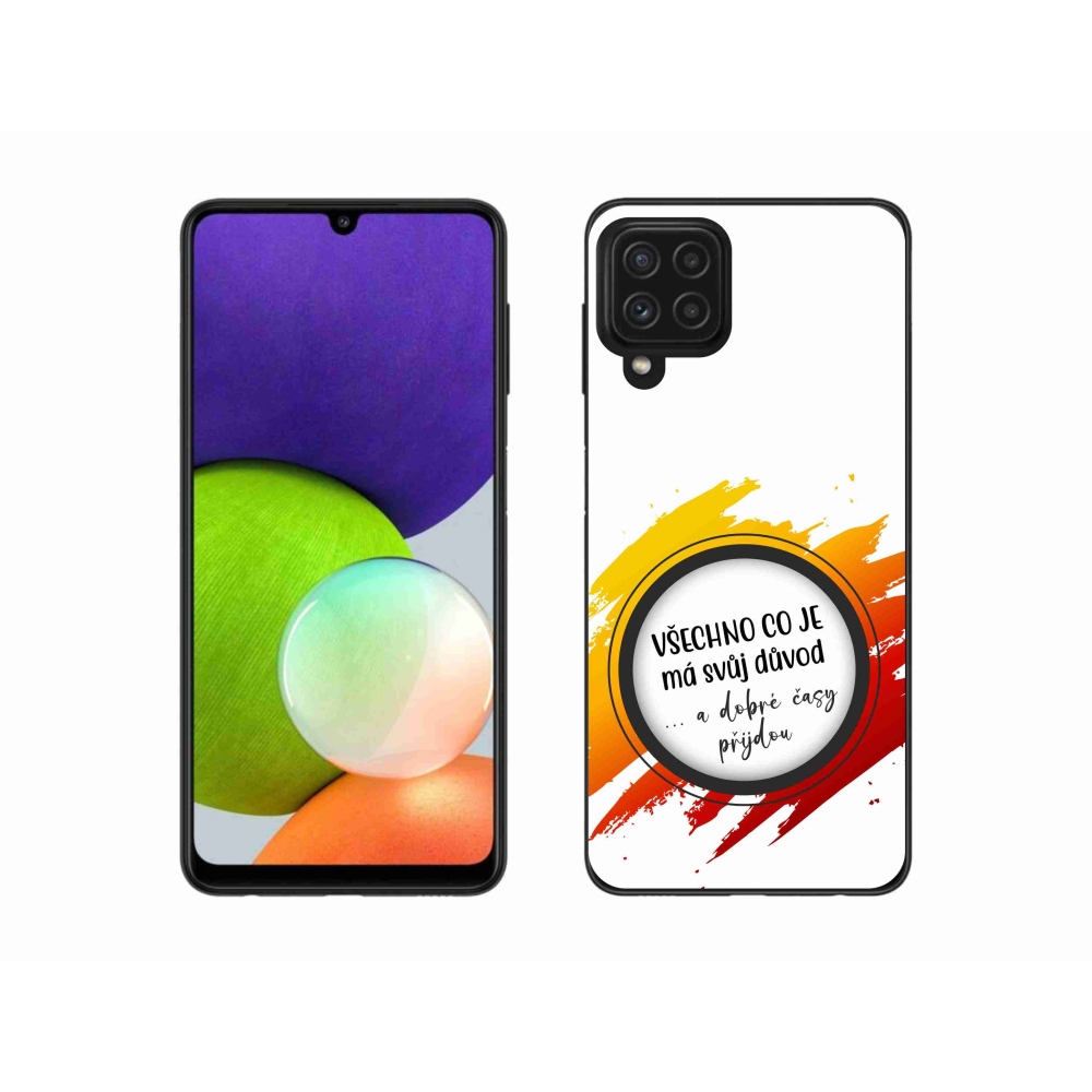 Gelový kryt mmCase na Samsung Galaxy A22 4G - citát 3 bílé pozadí