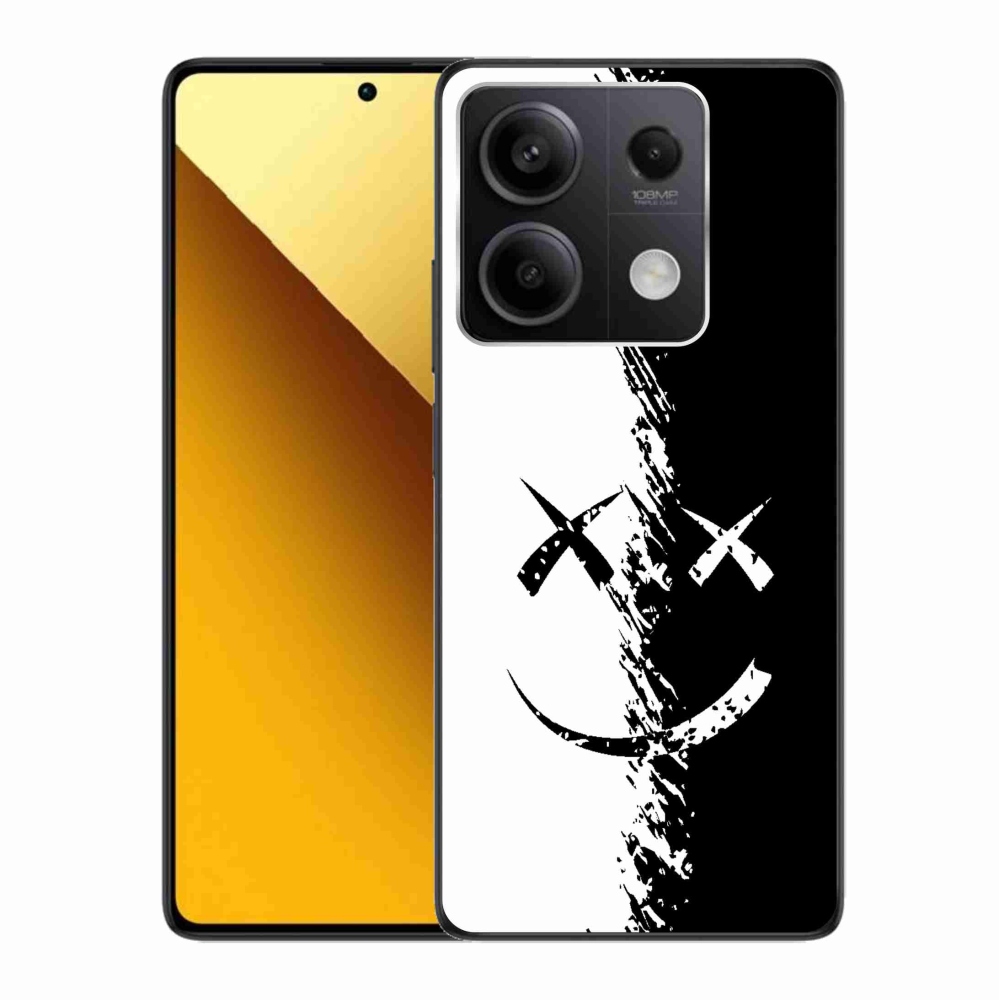 Gelový kryt mmCase na Xiaomi Redmi Note 13 5G - černobílý smajlík