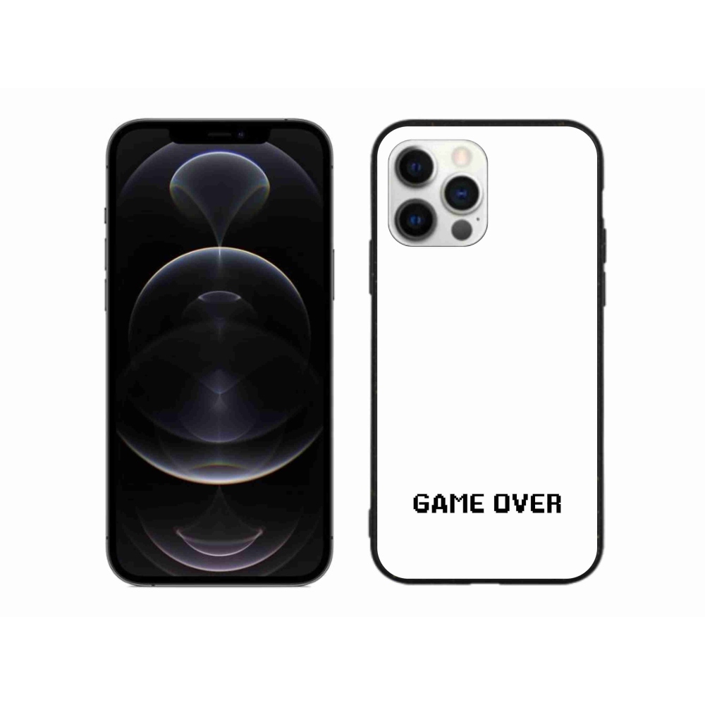 Gelový kryt mmCase na iPhone 12 Pro Max - game over bílé pozadí