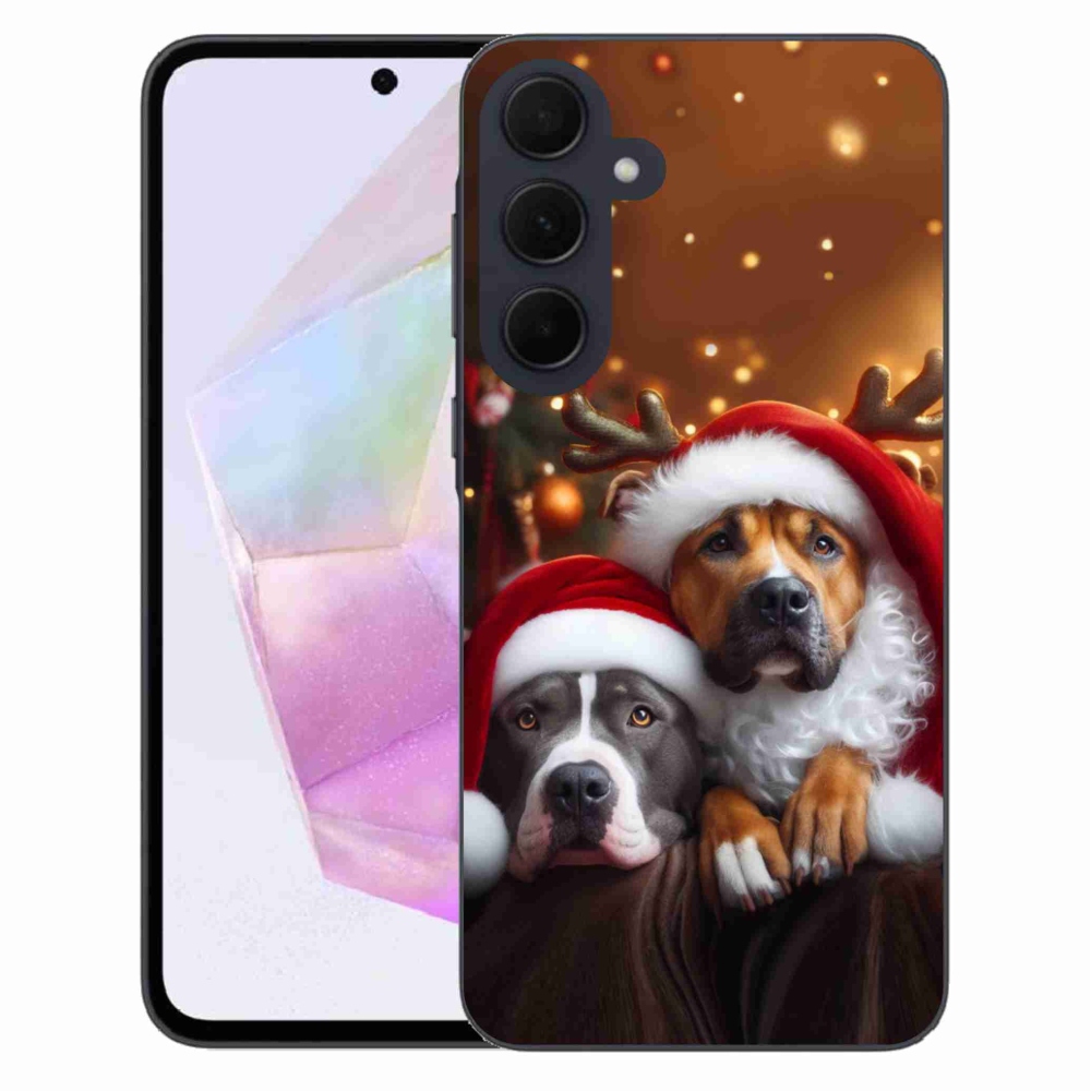 Gelový kryt mmCase na Samsung Galaxy A35 5G - vánoční psi