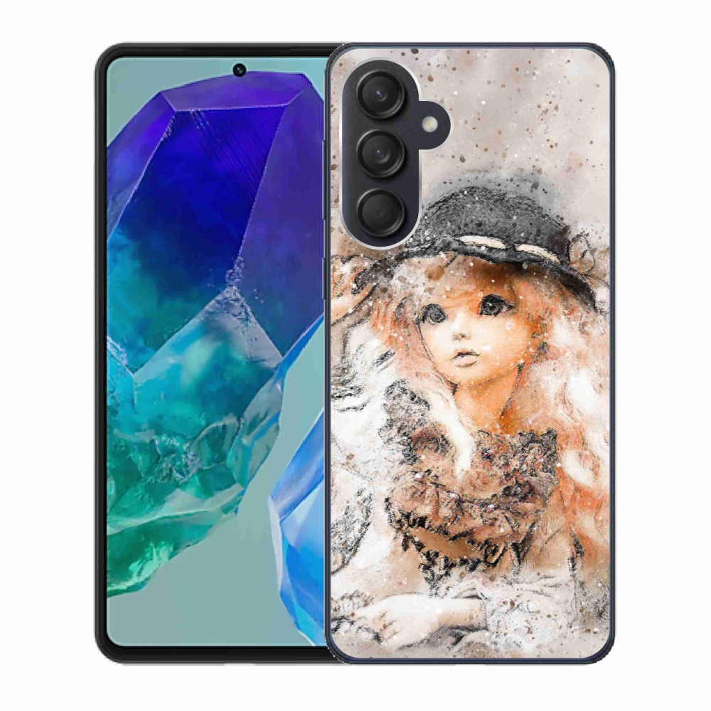 Gelový kryt mmCase na Samsung Galaxy M55 5G - holčička s kloboukem
