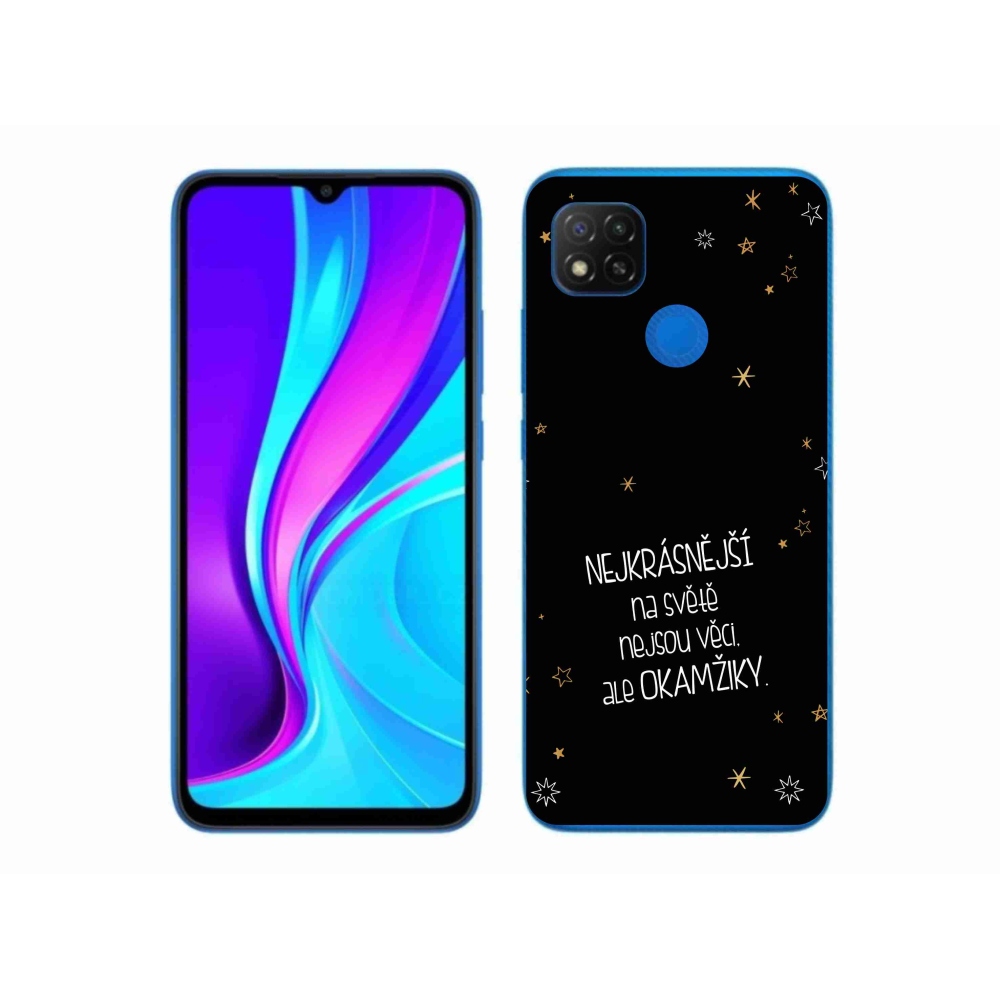Gelový kryt mmCase na Xiaomi Redmi 9C - citát 4 černé pozadí