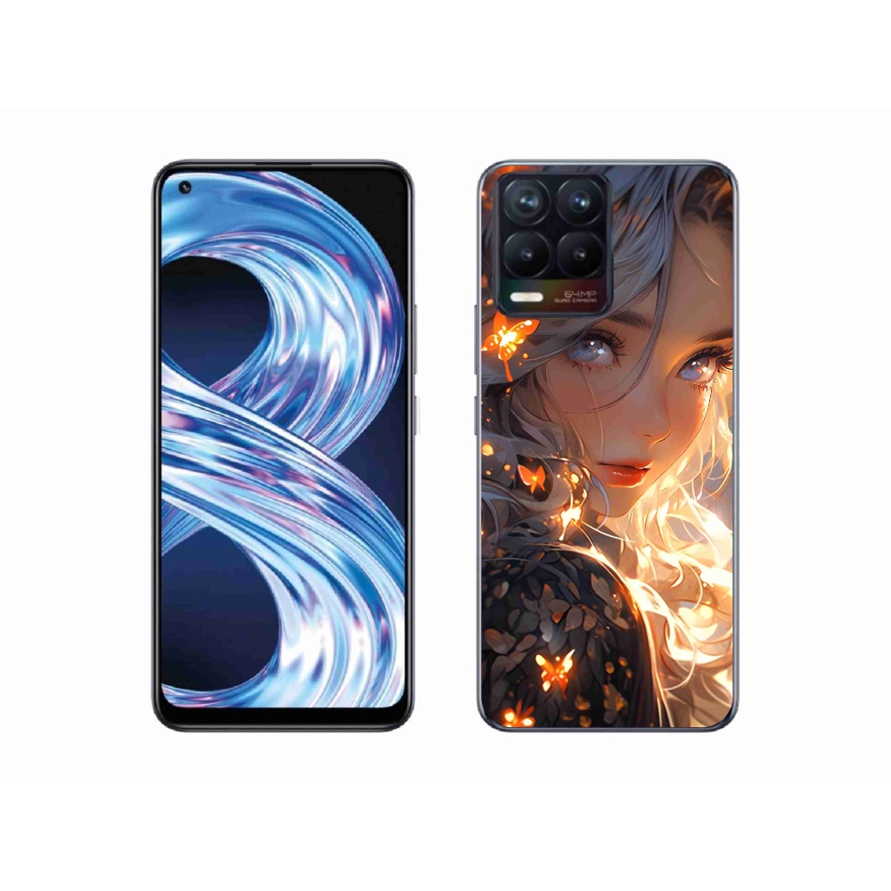Gelový kryt mmCase na Realme 8 Pro - dívka a motýli