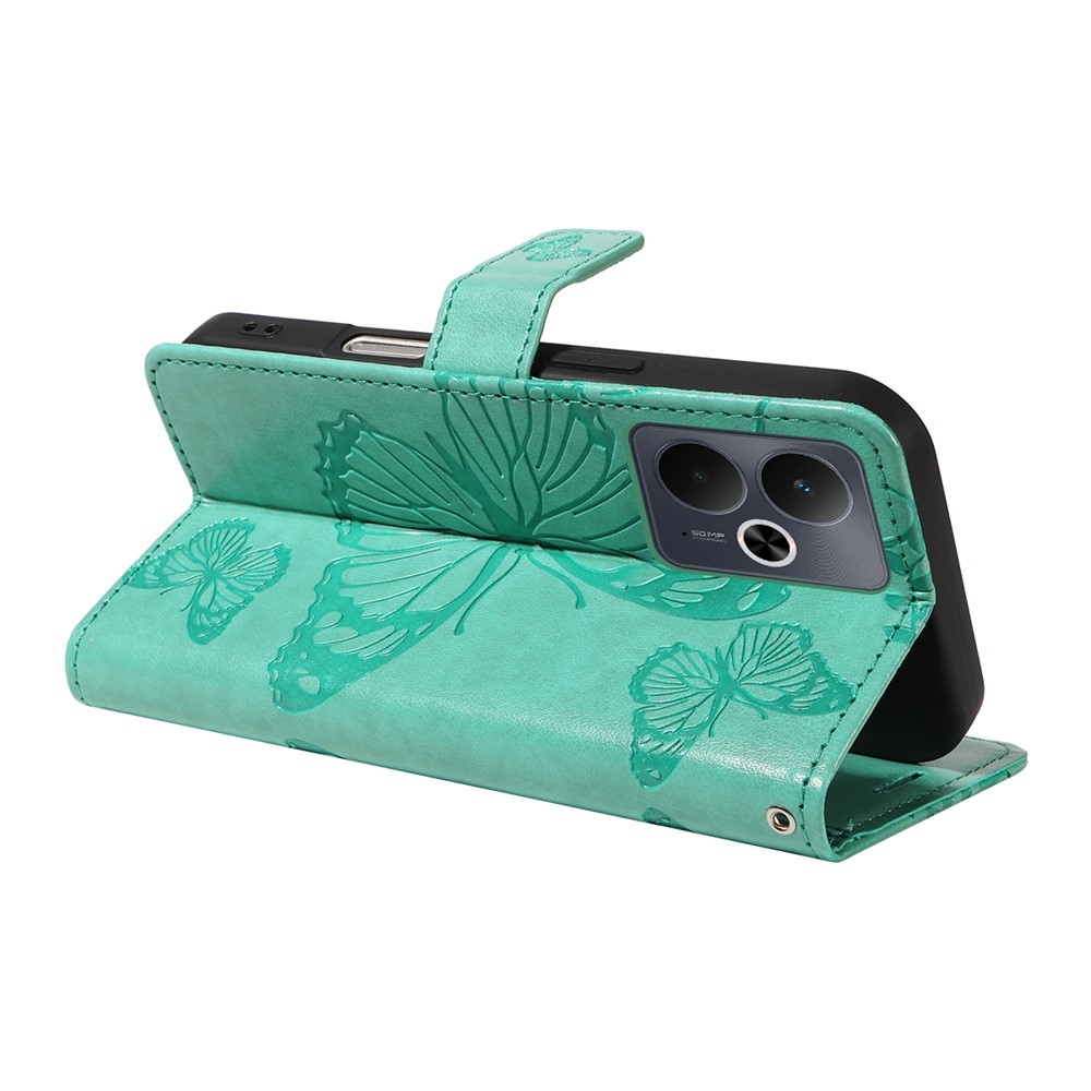 Big Butterfly knížkové pouzdro na Realme 14 5G/14T 5G - modrozelené