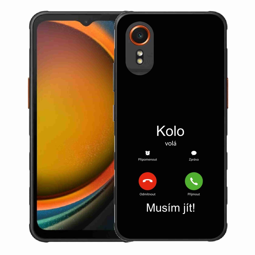 Gelový kryt mmCase na Samsung Galaxy Xcover 7 - kolo volá černé pozadí