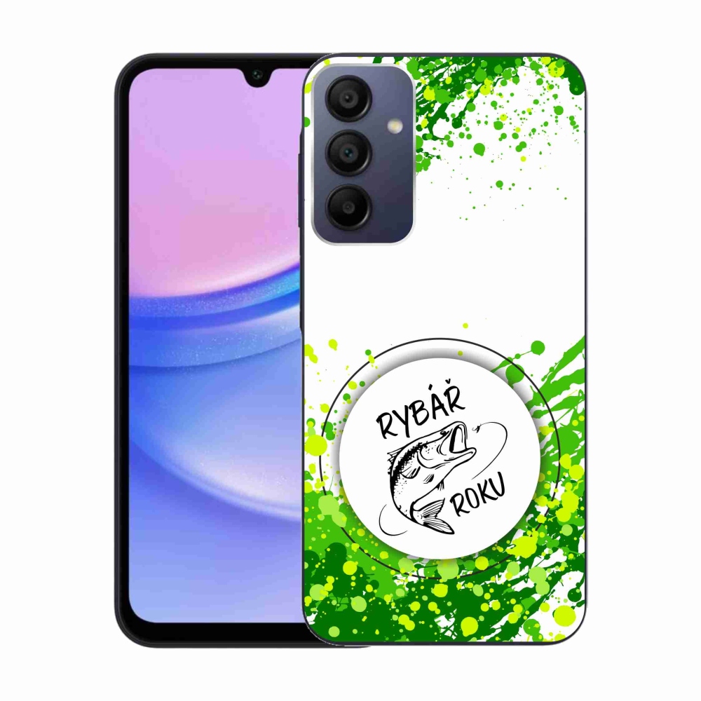 Gelový kryt mmCase na Samsung Galaxy A15 4G/5G - rybář roku bílé pozadí