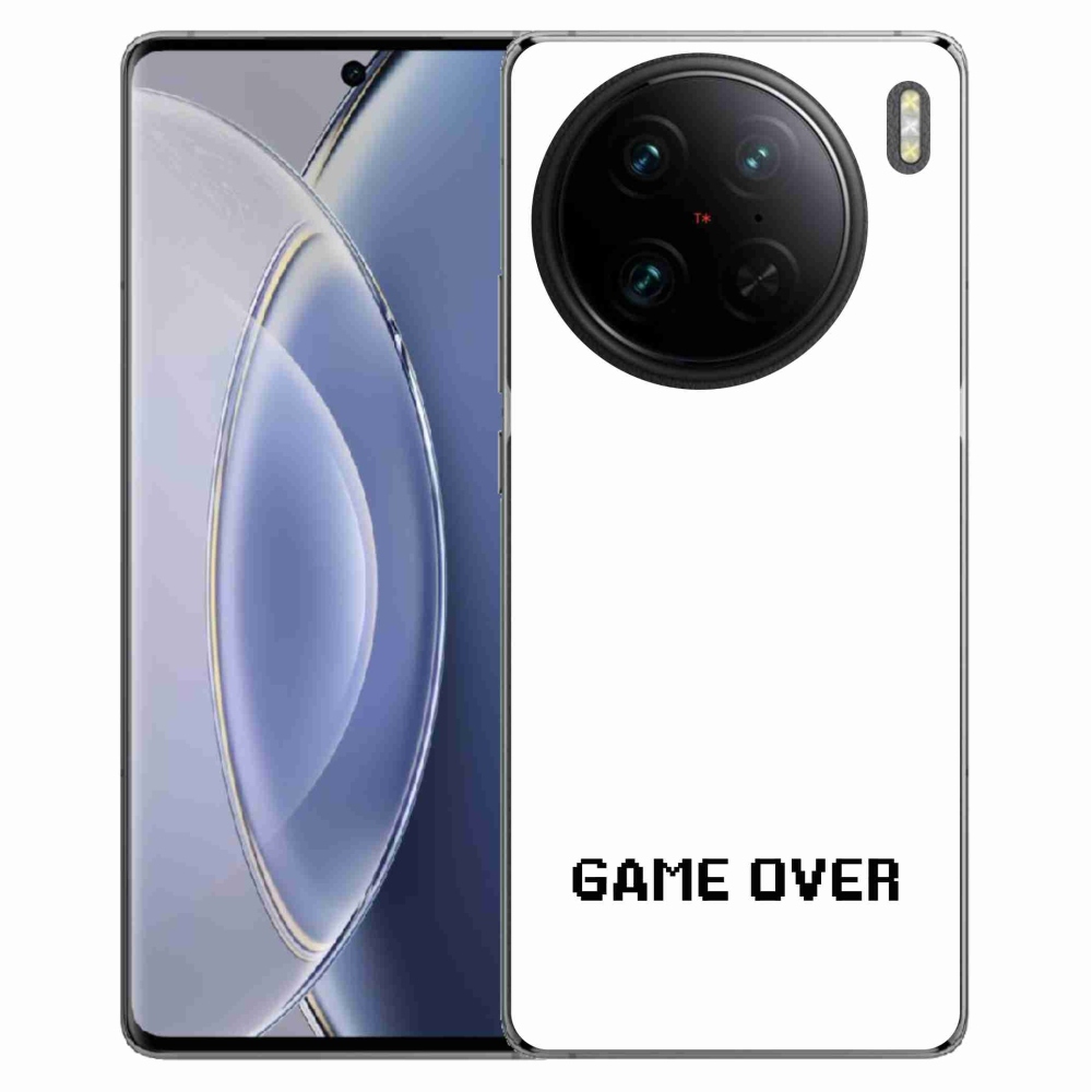 Gelový kryt mmCase na Vivo X90 Pro - game over bílé pozadí