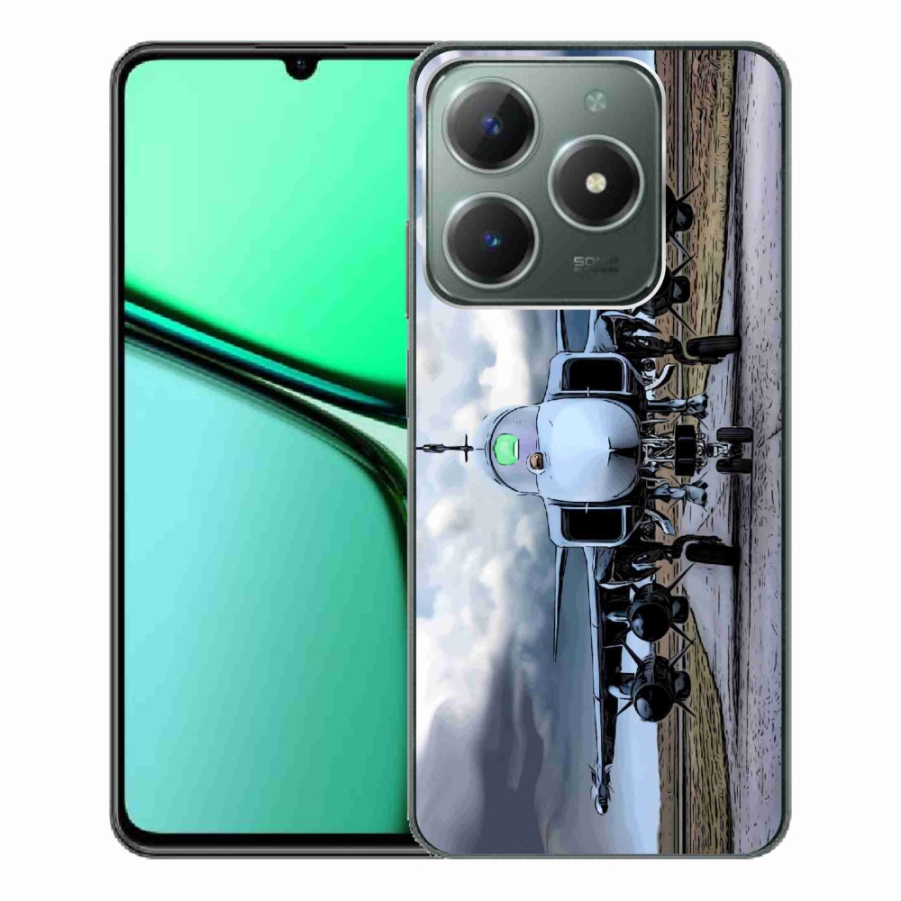 Gelový kryt mmCase na Realme C61 - vojenské letadlo