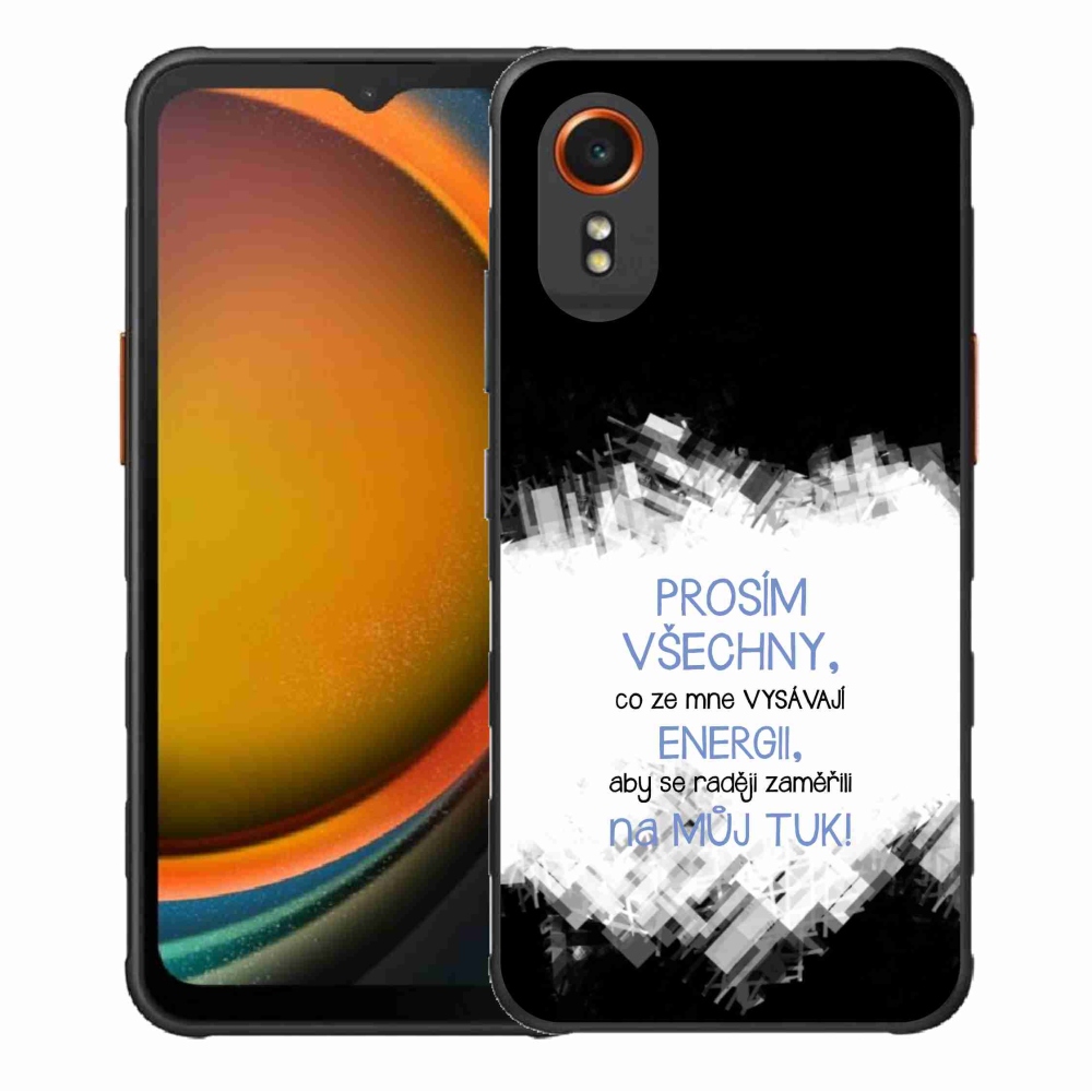Gelový kryt mmCase na Samsung Galaxy Xcover 7 - vtipný text 1 modrý