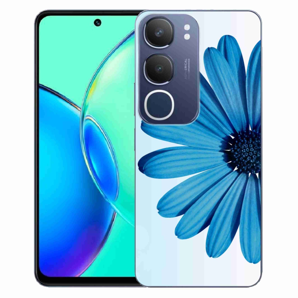 Gelový kryt mmCase na Vivo Y19s - modrá kopretina