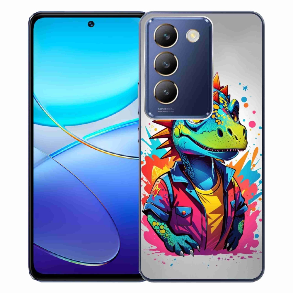 Gelový kryt mmCase na Vivo V40 SE 4G/5G - barevný dinosaurus