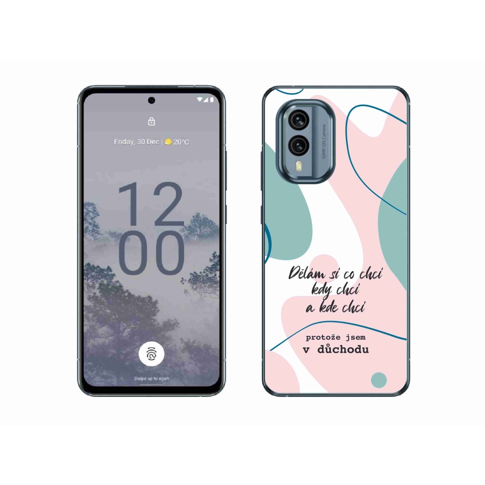 Gelový kryt mmCase na Nokia X30 5G - vtipný text 10 bílé pozadí