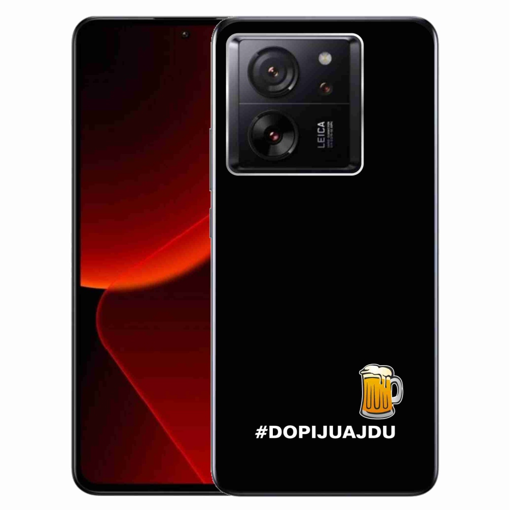 Gelový kryt mmCase na Xiaomi 13T/13T Pro - pivní motiv 1 černé pozadí