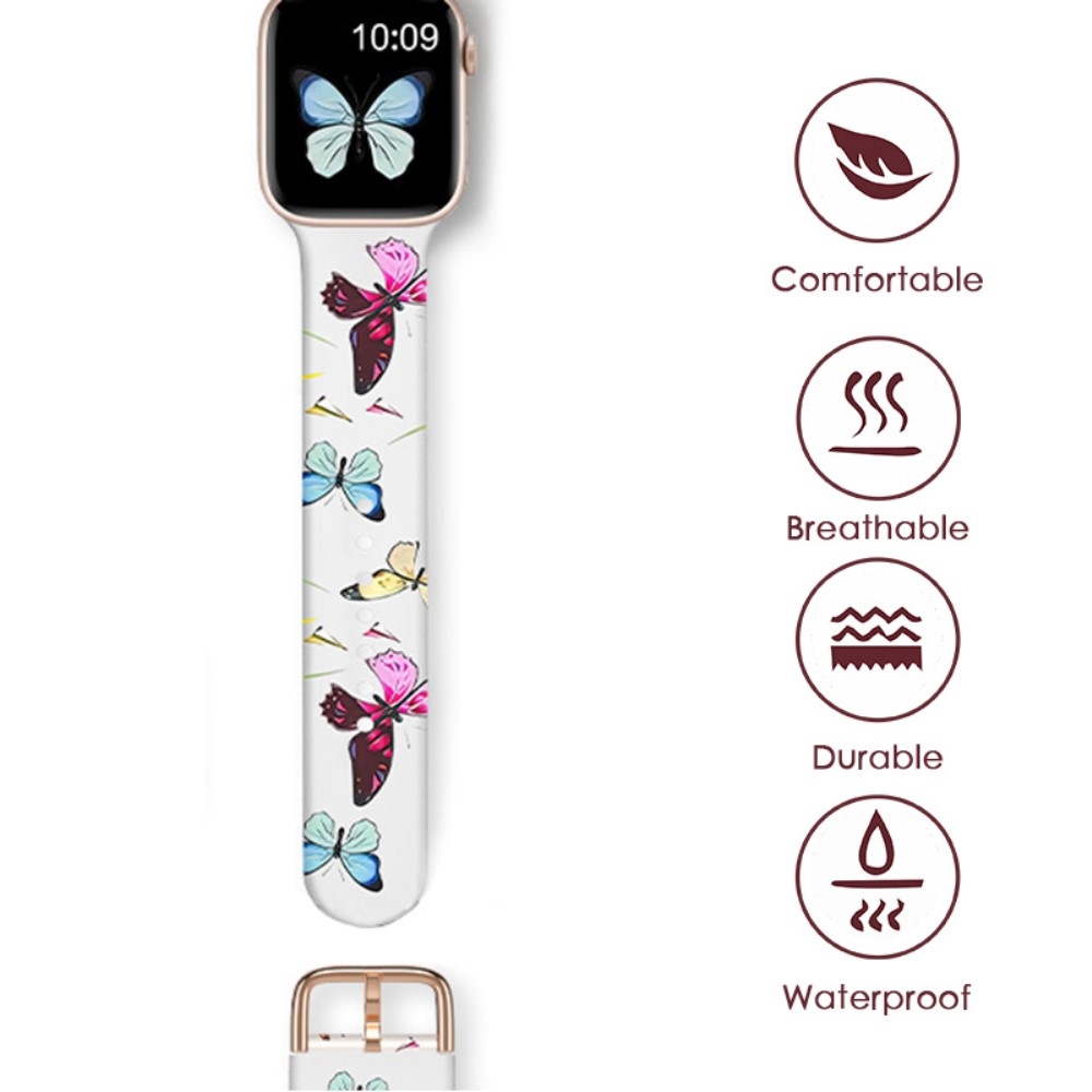 Patte silikonový řemínek na Apple Watch Ultra/Ultra 2 49mm/SE/SE 2022/2023 44mm/9/8/7 45mm/6/5/4 44mm/3/2/1 42 mm - vzor A