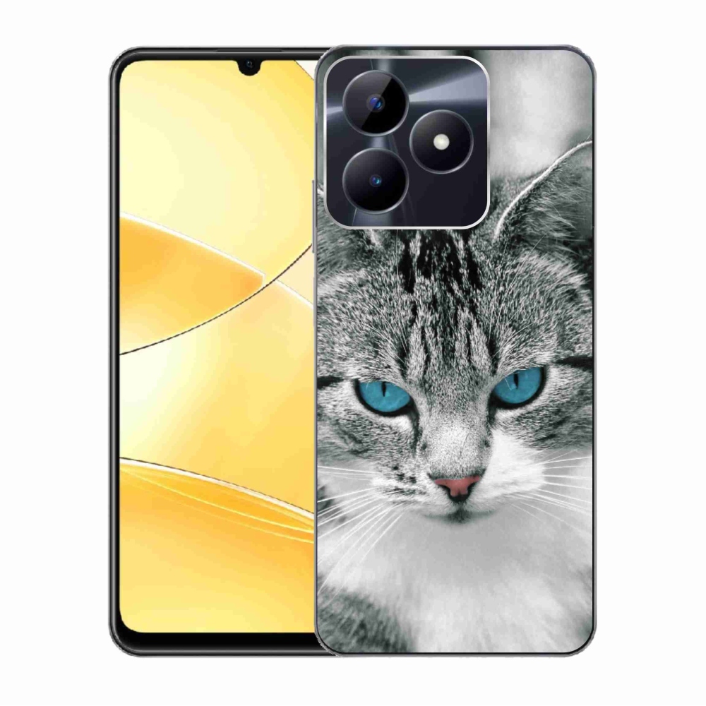 Gelový kryt mmCase na Realme C51/C53 - kočičí pohled 1