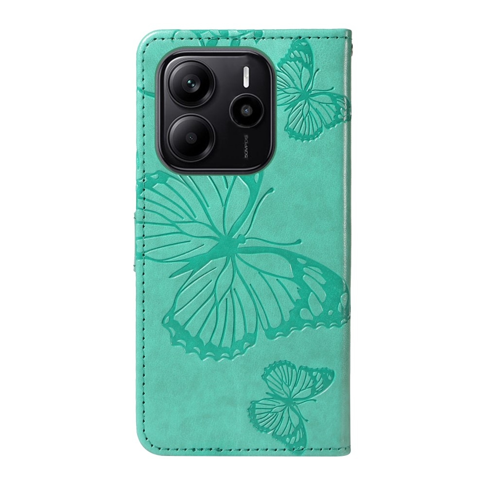 Big Butterfly knížkové pouzdro na Xiaomi Redmi Note 14 - modrozelené