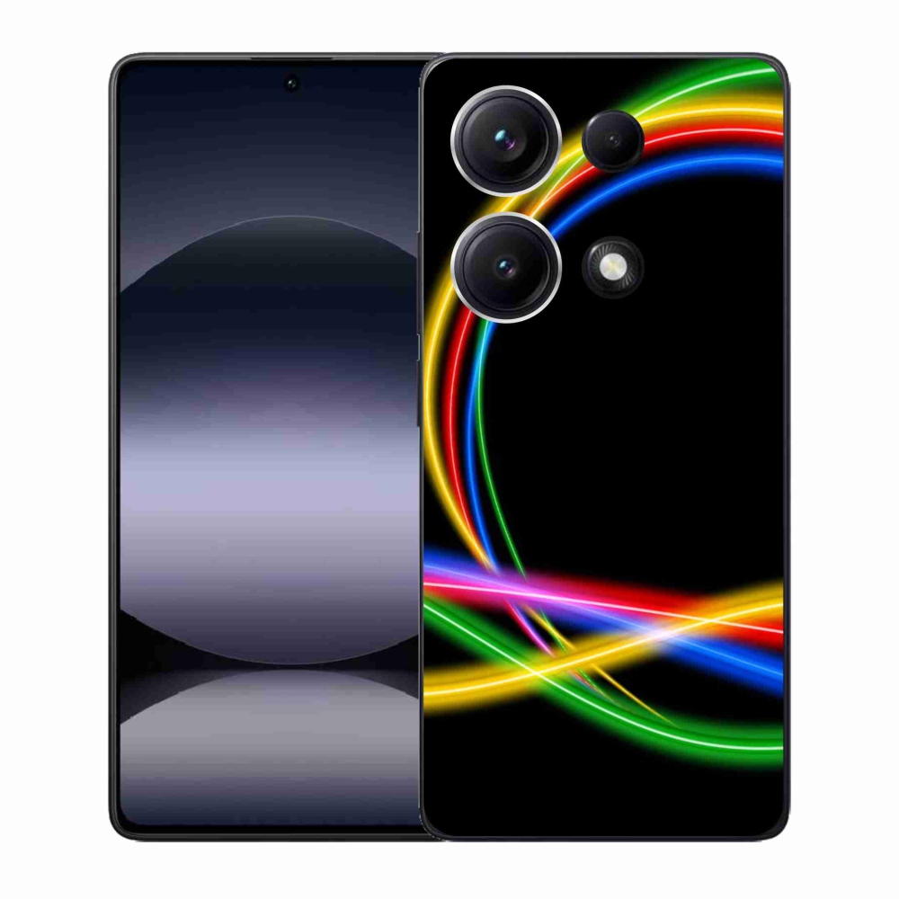 Gelový kryt mmCase na Xiaomi Redmi Note 14S - neonové kruhy