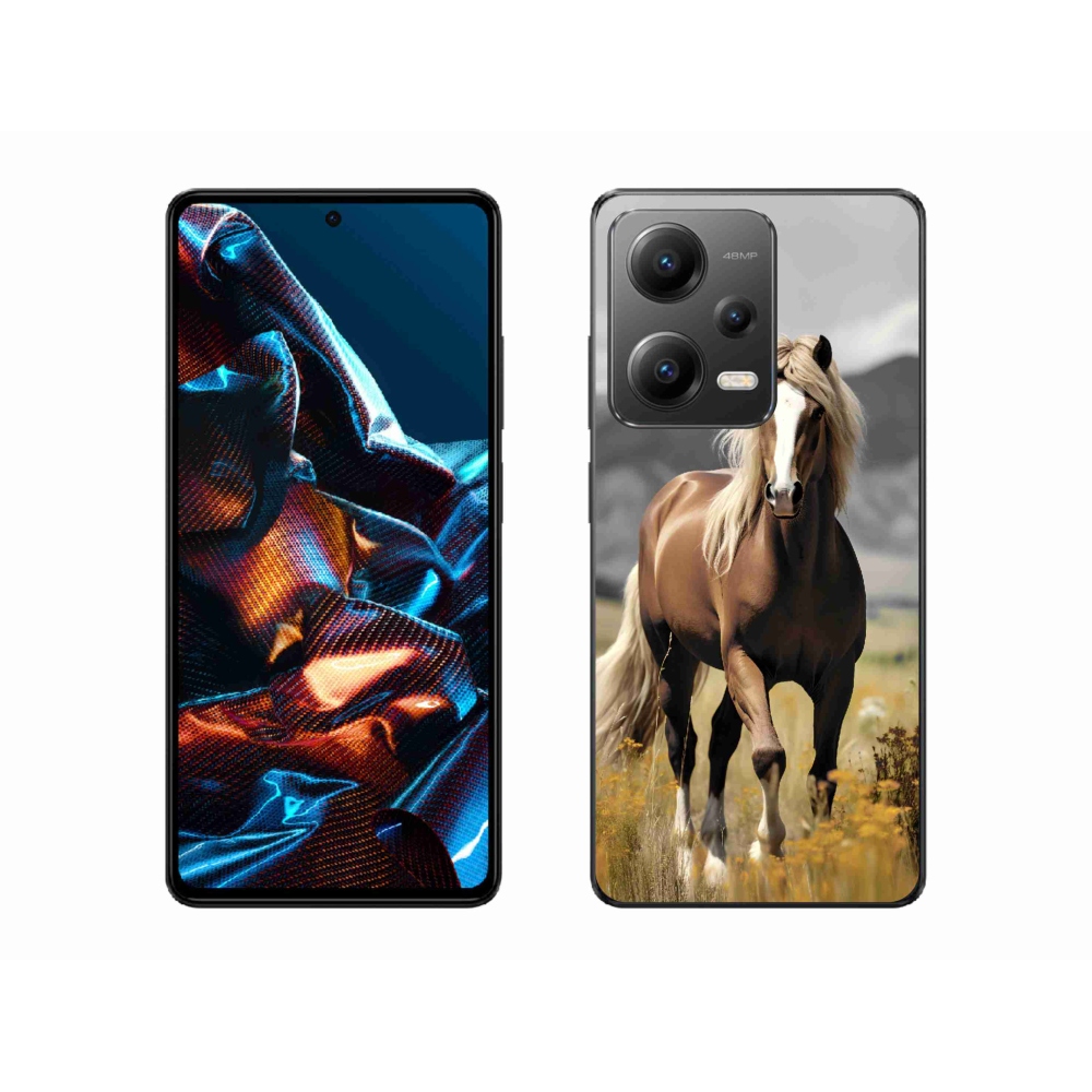 Gelový kryt mmCase na Xiaomi Redmi Note 12 Pro 5G - hnědý kůň 1