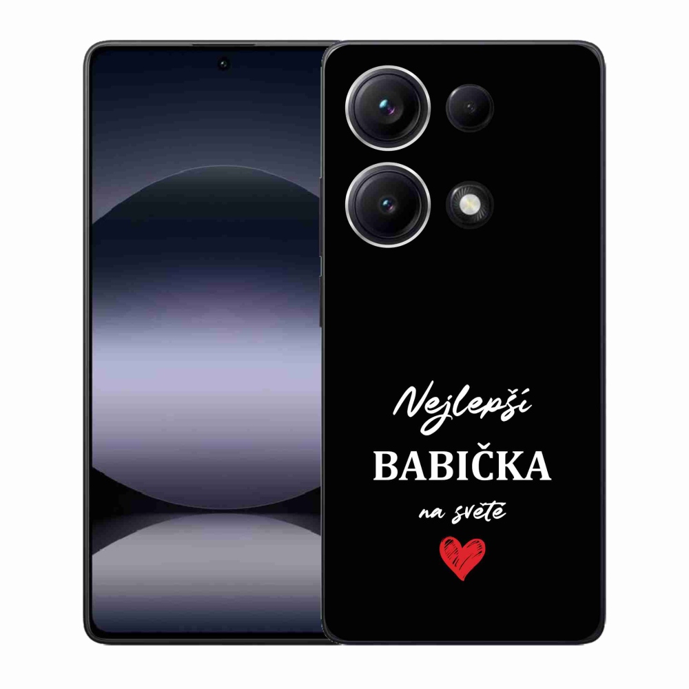 Gelový kryt mmCase na Xiaomi Redmi Note 14S - nejlepší babička 1 černé pozadí