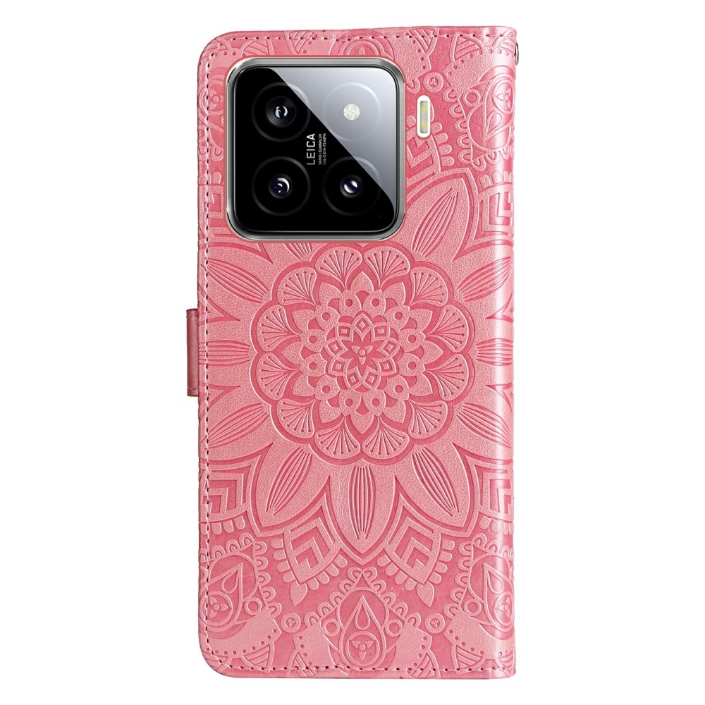 Sunflower knížkové pouzdro na Xiaomi 15 - růžové