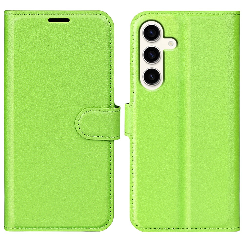 Litchi knížkové pouzdro na Samsung Galaxy S24+ - zelené