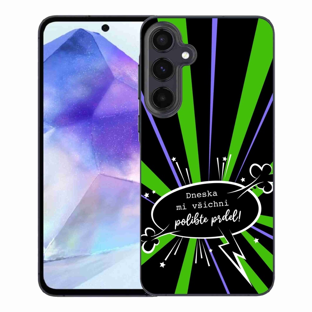 Gelový kryt mmCase na Samsung Galaxy A55 5G - vtipný text 15 černé pozadí
