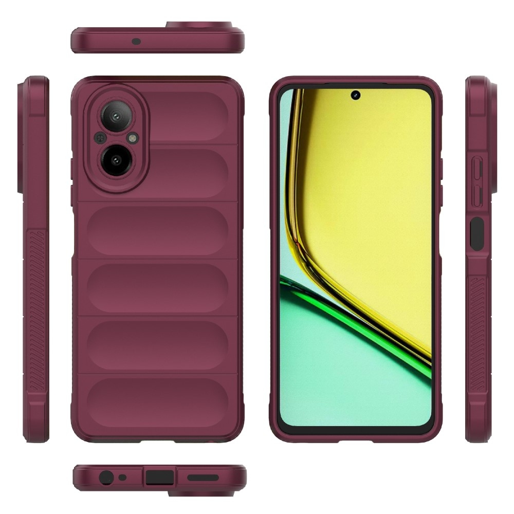 Rugg odolný gelový kryt na mobil Realme C67 - vínový