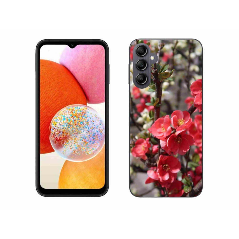 Gelový kryt mmCase na Samsung Galaxy A14 4G/5G - červené květy