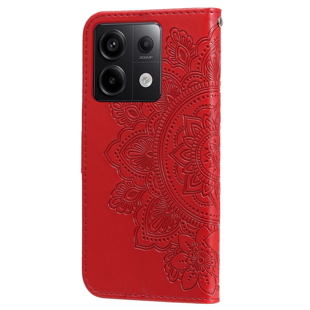Mandala knížkové pouzdro na Xiaomi Redmi Note 13 Pro 5G/Poco X6 5G - červené