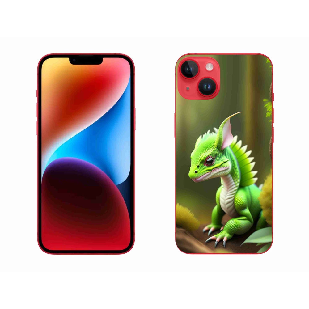 Gelový kryt mmCase na iPhone 14 Plus - zelený dráček