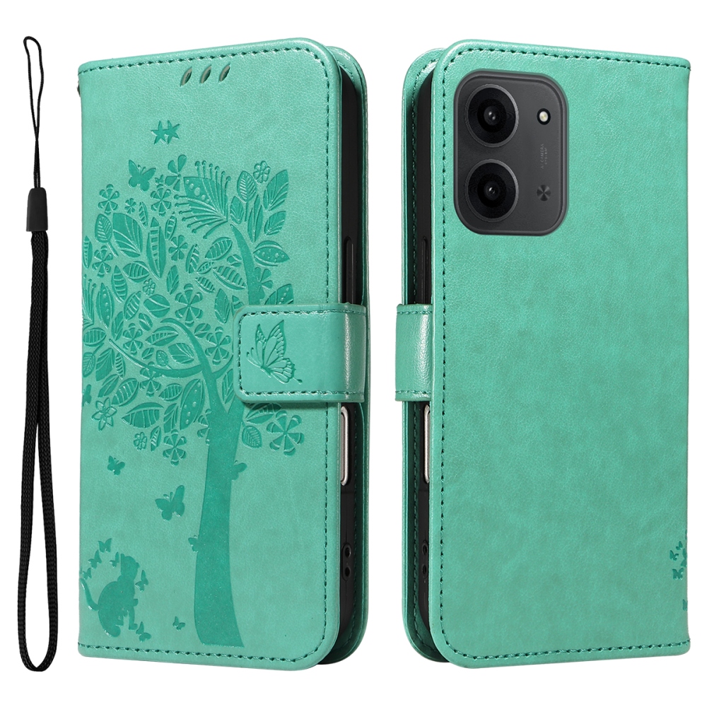 Trees knížkové pouzdro na Xiaomi Redmi 15C 4G/5G (173mm) - modrozelené