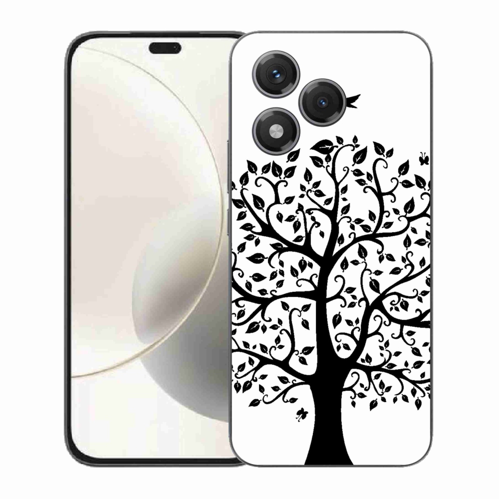 Gelový kryt mmCase na Honor 400 Lite - černobílý strom