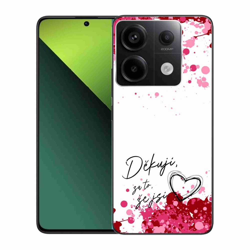Gelový kryt mmCase na Xiaomi Redmi Note 13 Pro 5G/Poco X6 5G - zamilovaný text 2 bílé pozadí