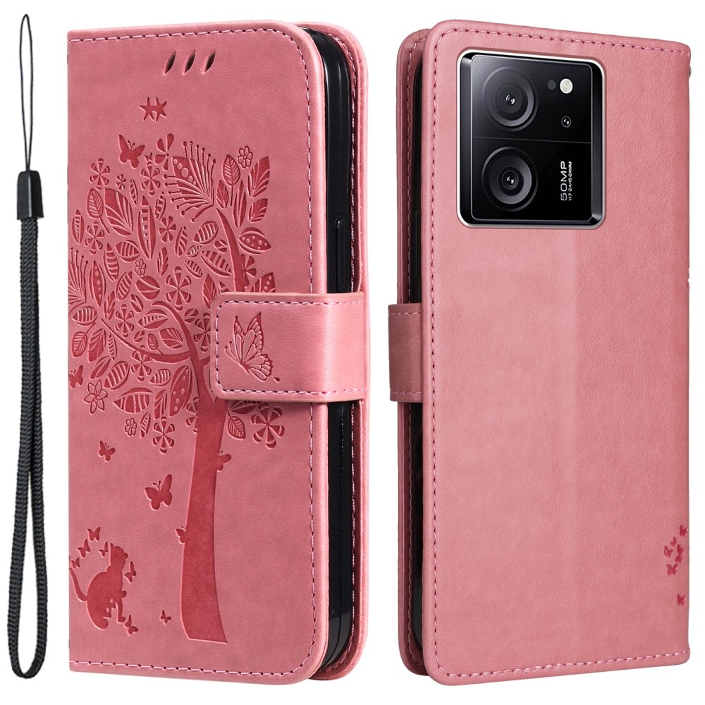 Tree knížkové pouzdro na Xiaomi 13T/13T Pro - růžové