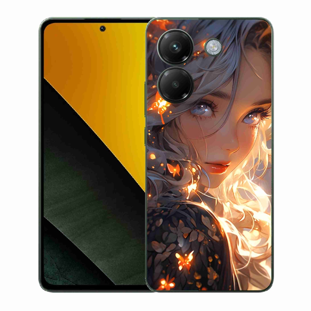 Gelový kryt mmCase na Xiaomi Poco M7 Pro 5G - dívka a motýli
