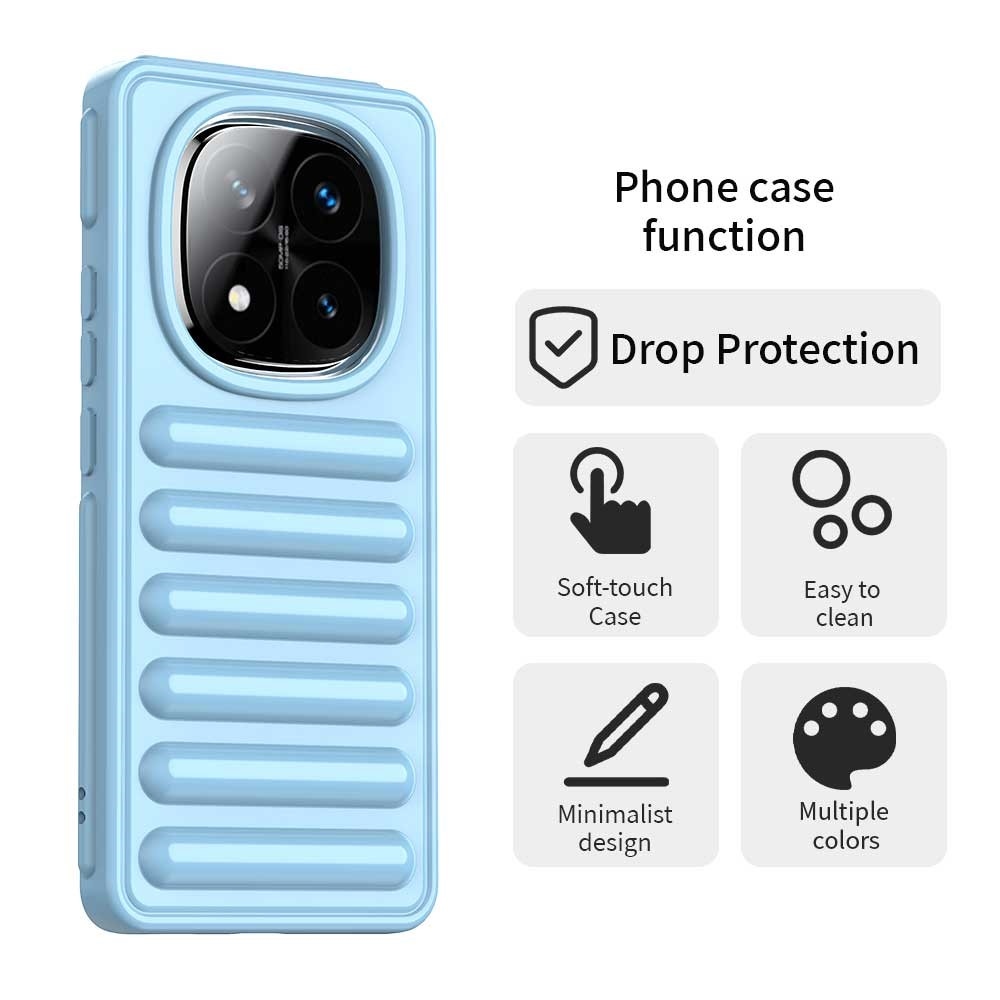 Stripe odolný kryt na Xiaomi Redmi Note 14 Pro+ 5G - modrý