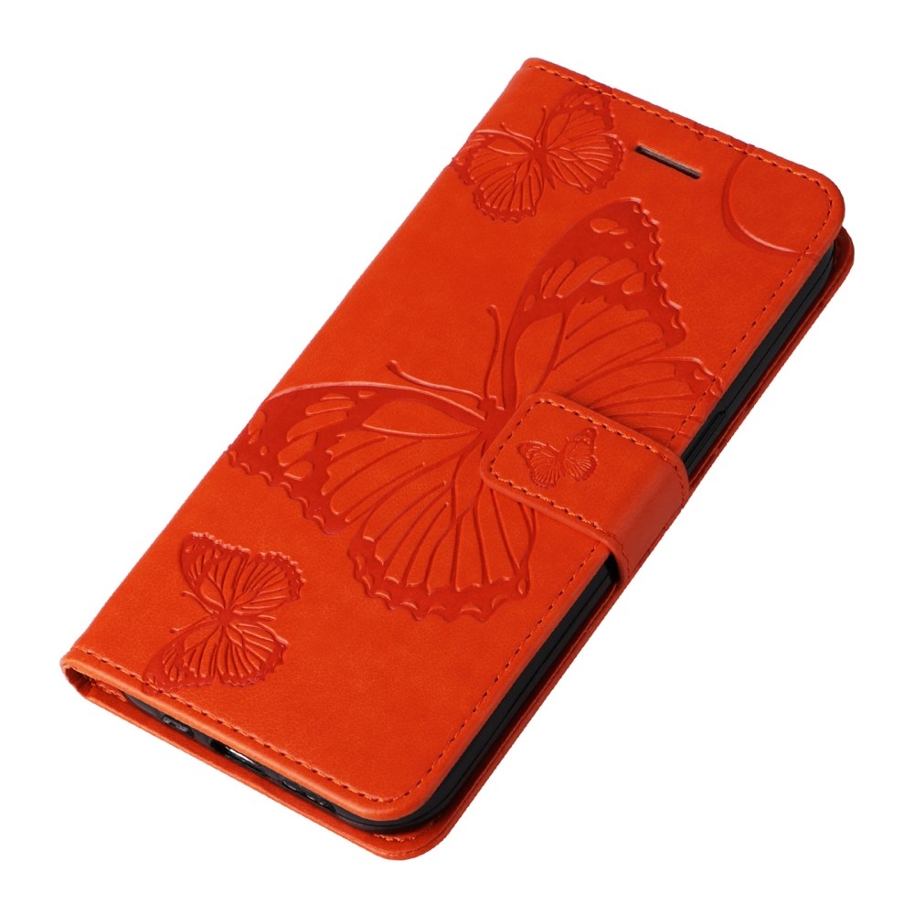 Big butterfly knížkové pouzdro na Xiaomi 13T/13T Pro - oranžové