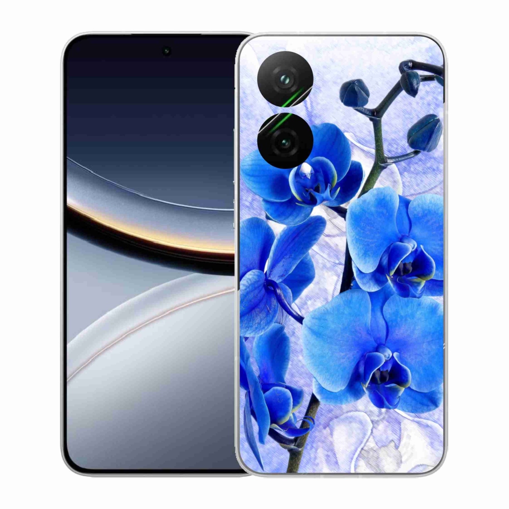 Gelový kryt mmCase na Xiaomi Poco F7 5G - modré květy