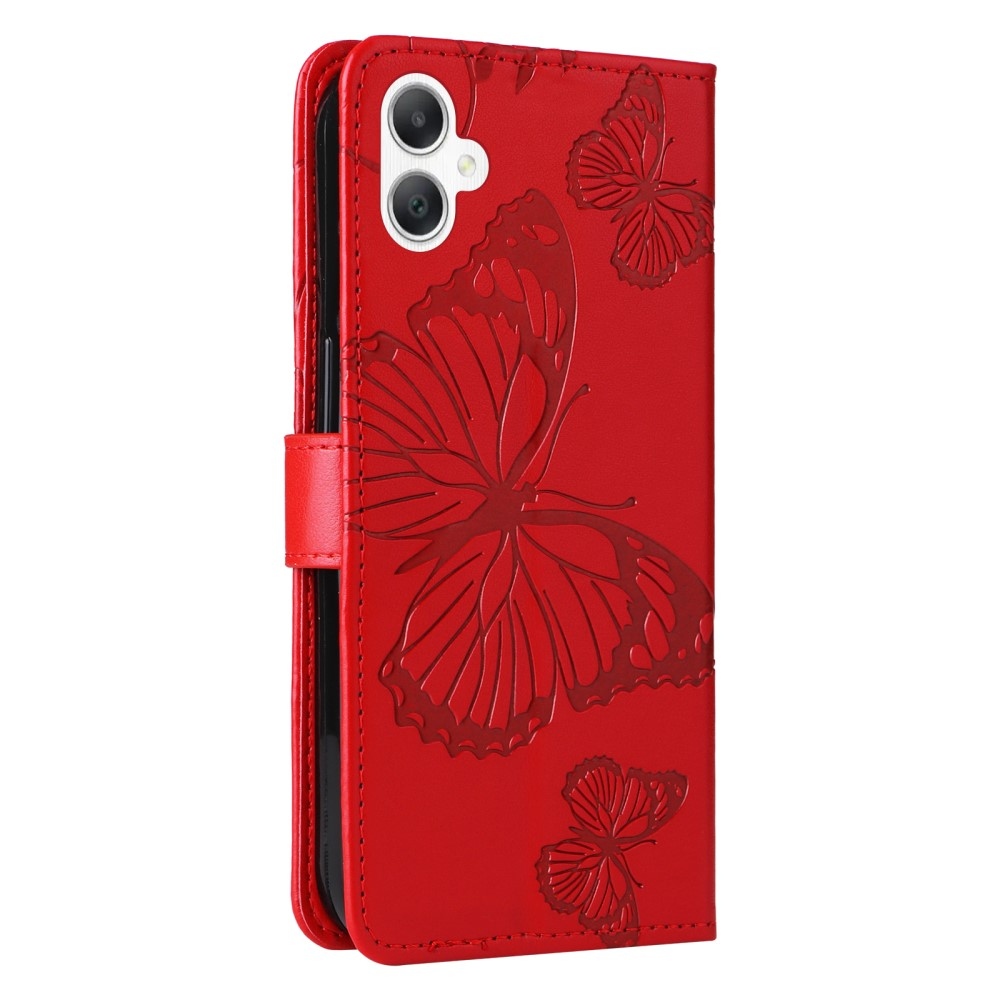 Big Butterfly knížkové pouzdro na Samsung Galaxy A06 4G - červené