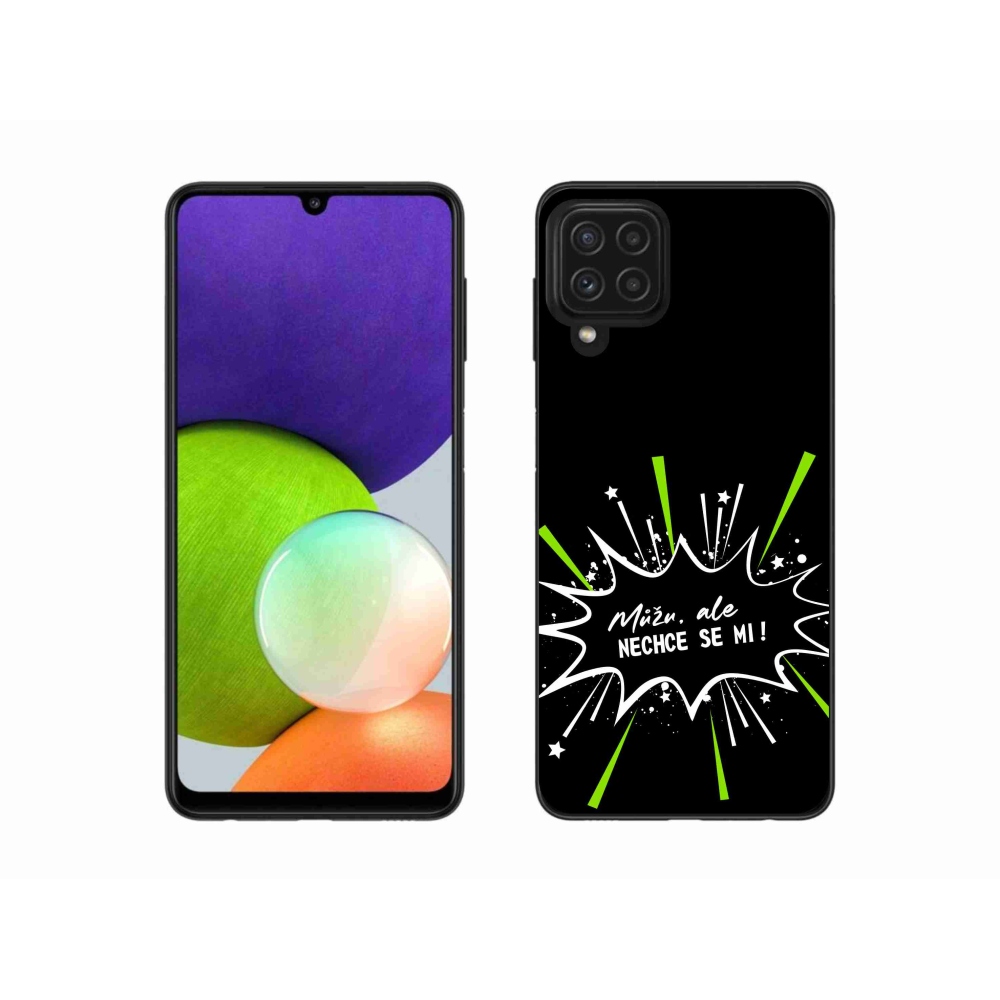 Gelový kryt mmCase na Samsung Galaxy A22 4G - vtipný text 11 černé pozadí