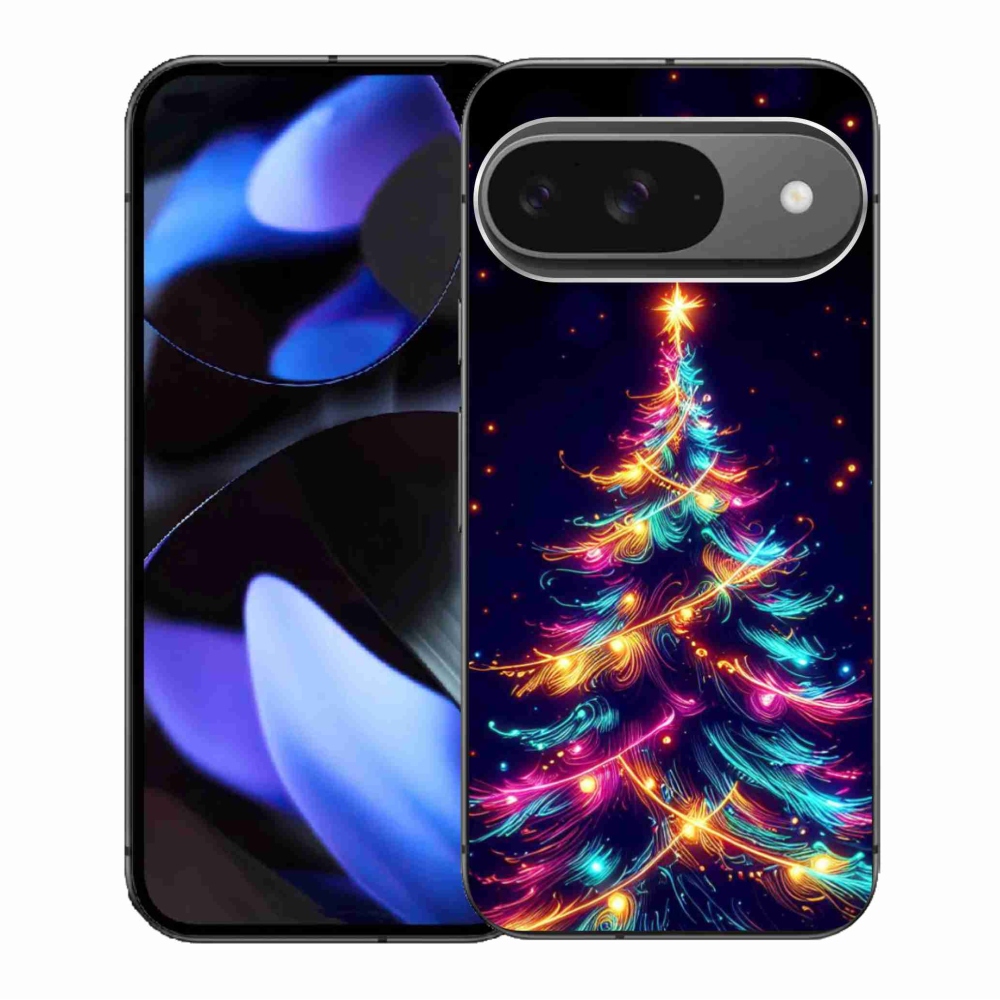 Gelový kryt mmCase na Google Pixel 9/9 Pro - neonový vánoční stromek