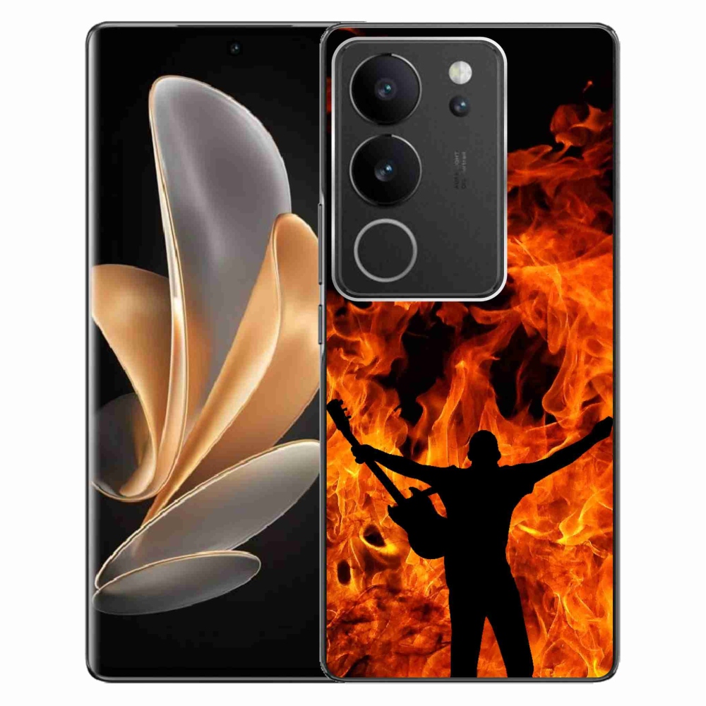 Gelový kryt mmCase na Vivo V29 5G - muzikant a oheň