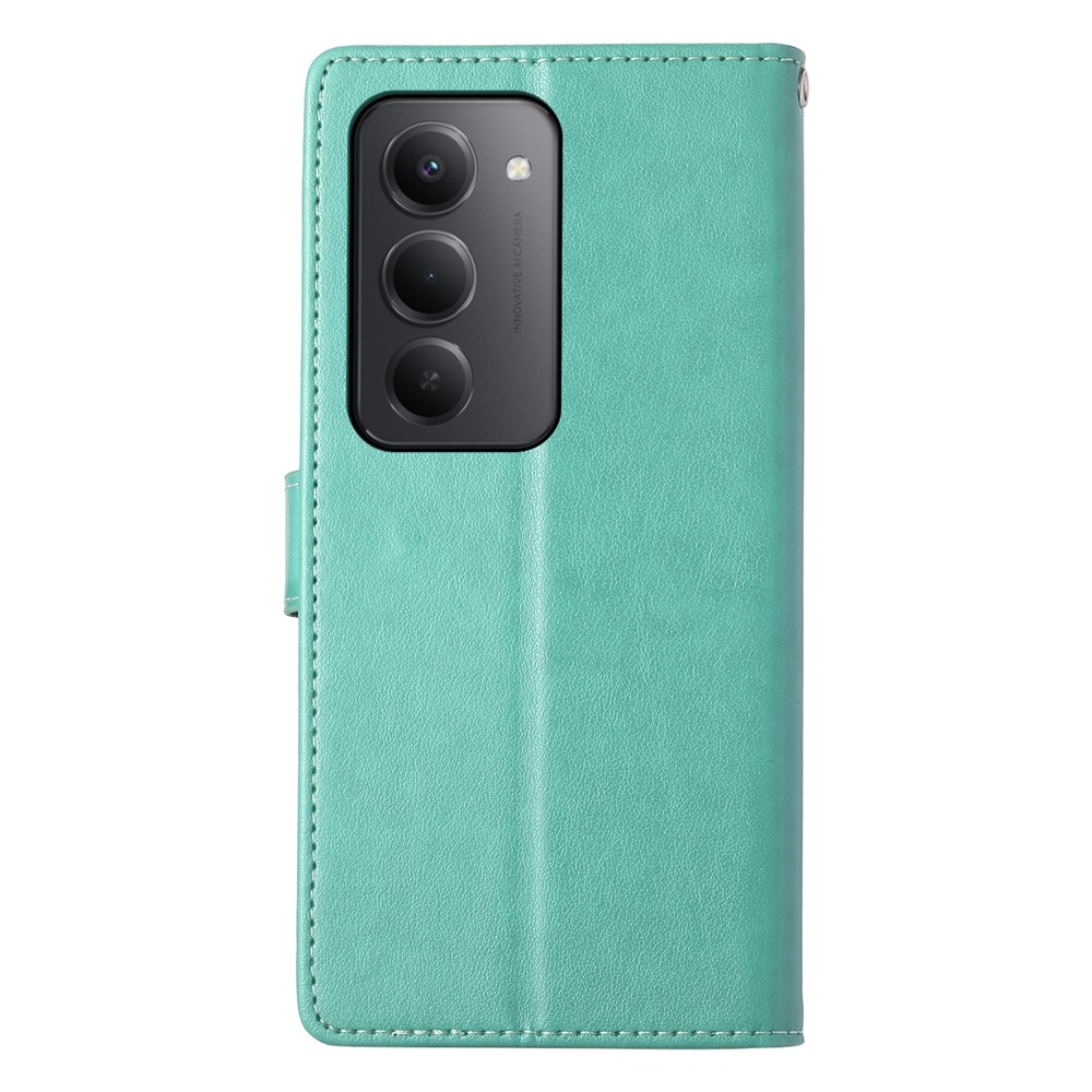 Flowery knížkové pouzdro na Xiaomi Redmi 15 5G (169mm) - modrozelené